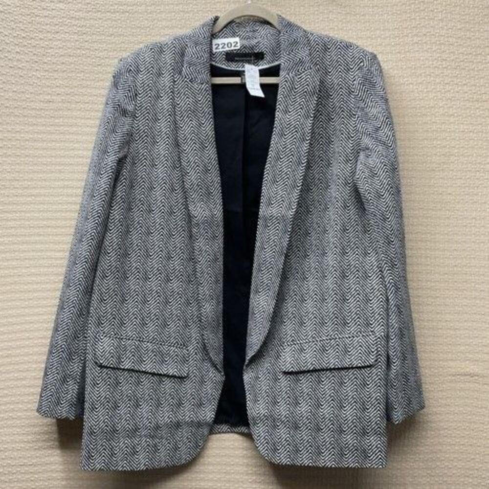 NWT White House Black Market Blazigan Black/Whi Herringbone Blazer Women Size 18